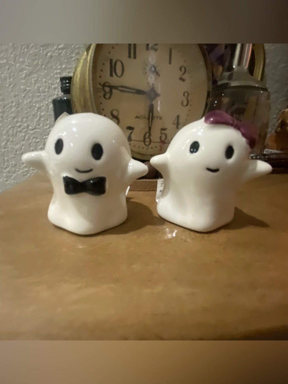Ceramic Ghost Salt and Pepper Shaker Set - White